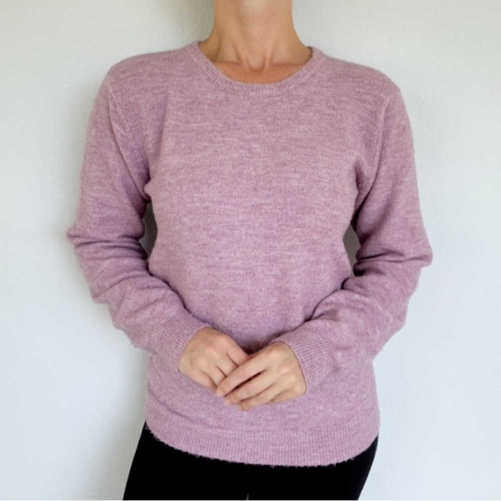 KORI America purple crewneck spandex stretch long sleeve sweater size small